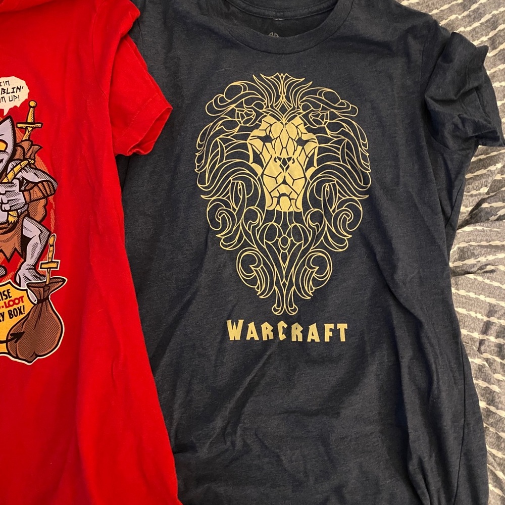 2 Jinx T-Shirts D3 Treasure Goblin & WoW Alliance